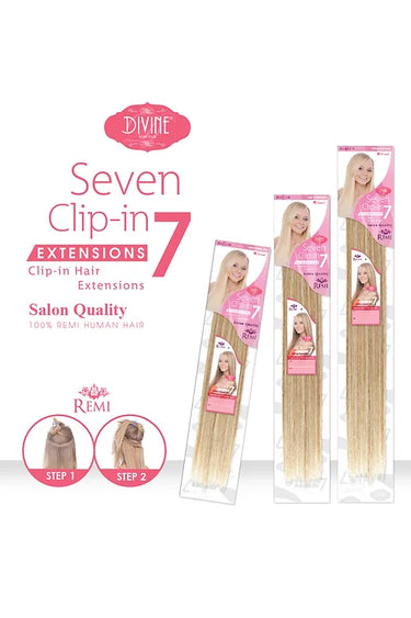 SENSUAL COLLECTION 100% HUMAN HAIR DIVINE REMI CLIP IN EXTENSIONS 7PCS - 24